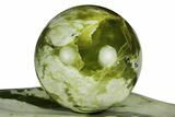 Polished Noble Serpentine Sphere with Base - Washington #341589-2